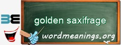 WordMeaning blackboard for golden saxifrage
